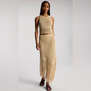 A.L.C Leona Crochet Fringe Skirt